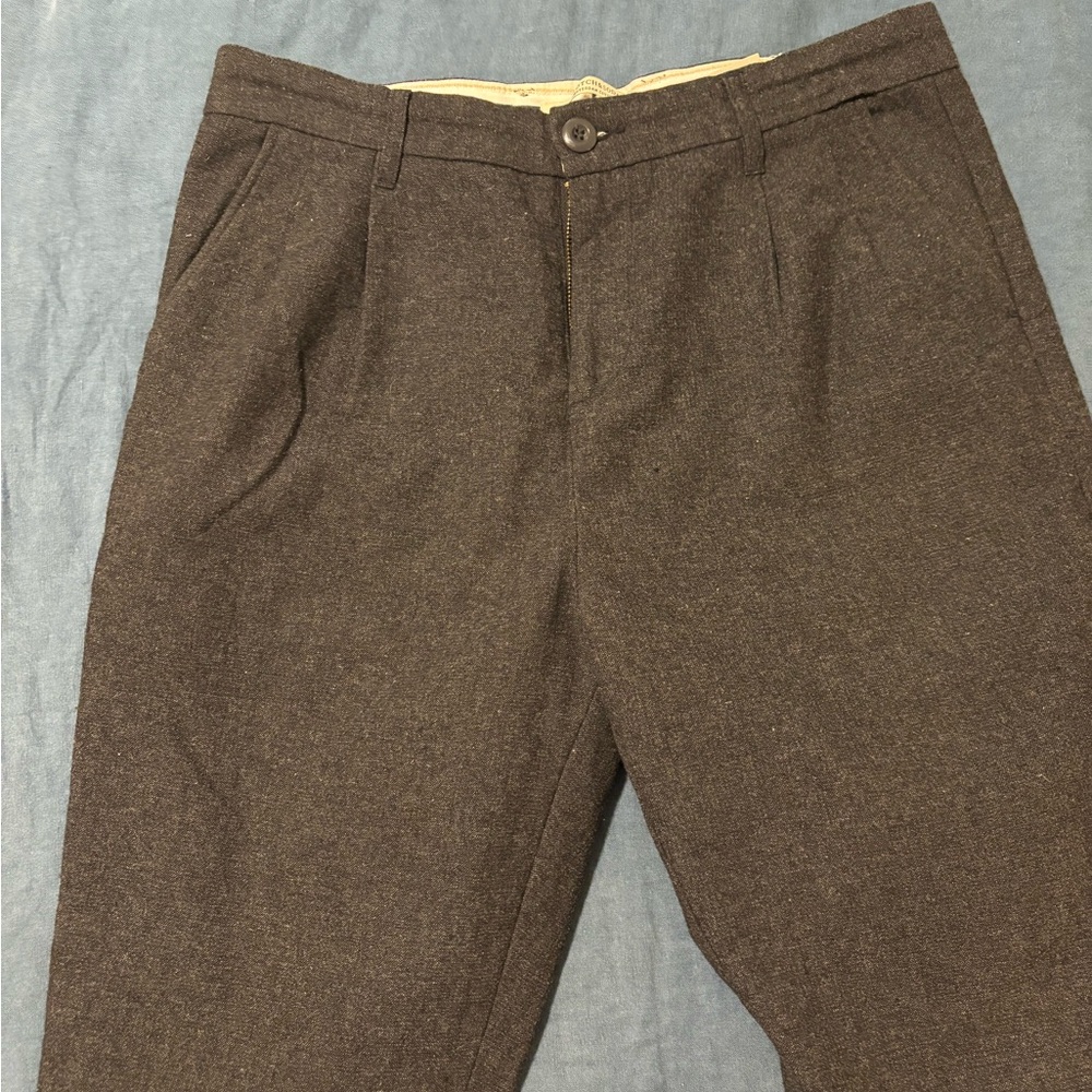 Scotch & Soda Wool textured cuffed pants , melange grey.